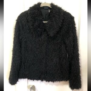 Love Token Faux Fur Jacket Size M black coat New